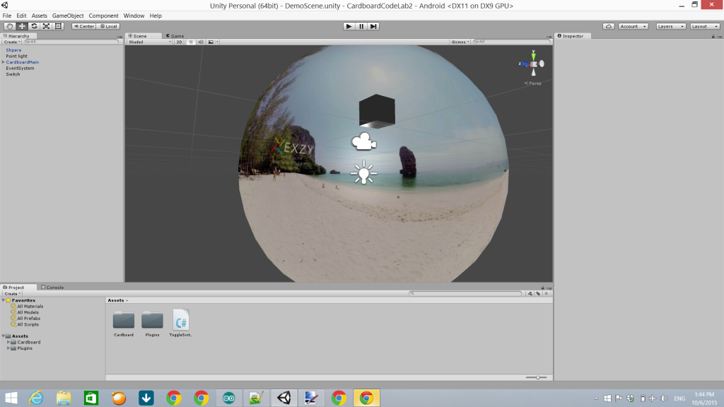 การใช้ Unity3d เพื่อทำแอปพลิเคชัน Photosphere Viewer