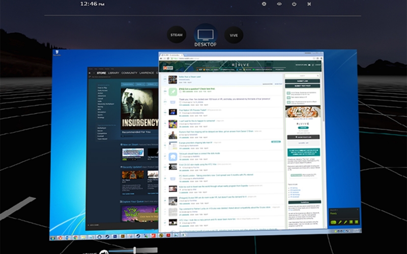 SteamVR จัดการยกหน้าจอเดสก์ท็อปลงระบบ Virtual Reality เรียบร้อยแล้ว