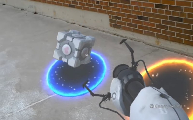 นักพัฒนาเริ่มโชว์ของใน HoloLens กับการเล่นเกม Portal ในโลกแห่งความจริง!